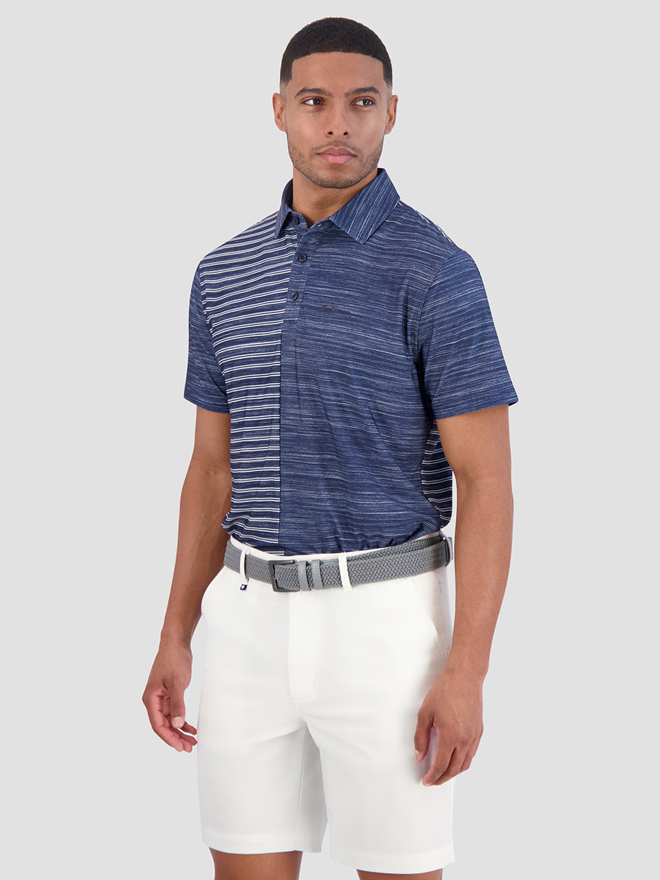 Polos Ben Sherman Melange Stripes Color Block Tech Jersey Sports Fit Bleu Marine | YVX-97869282